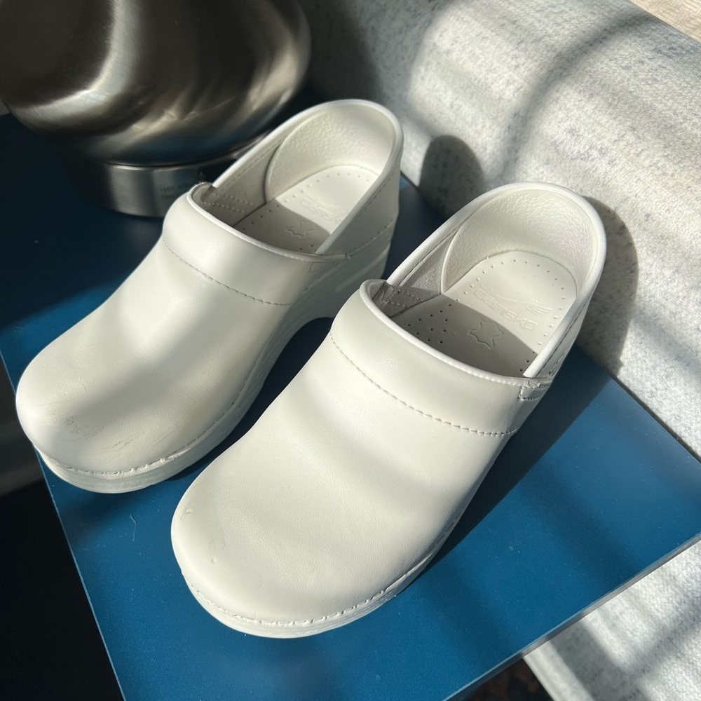 Dansko white clogs